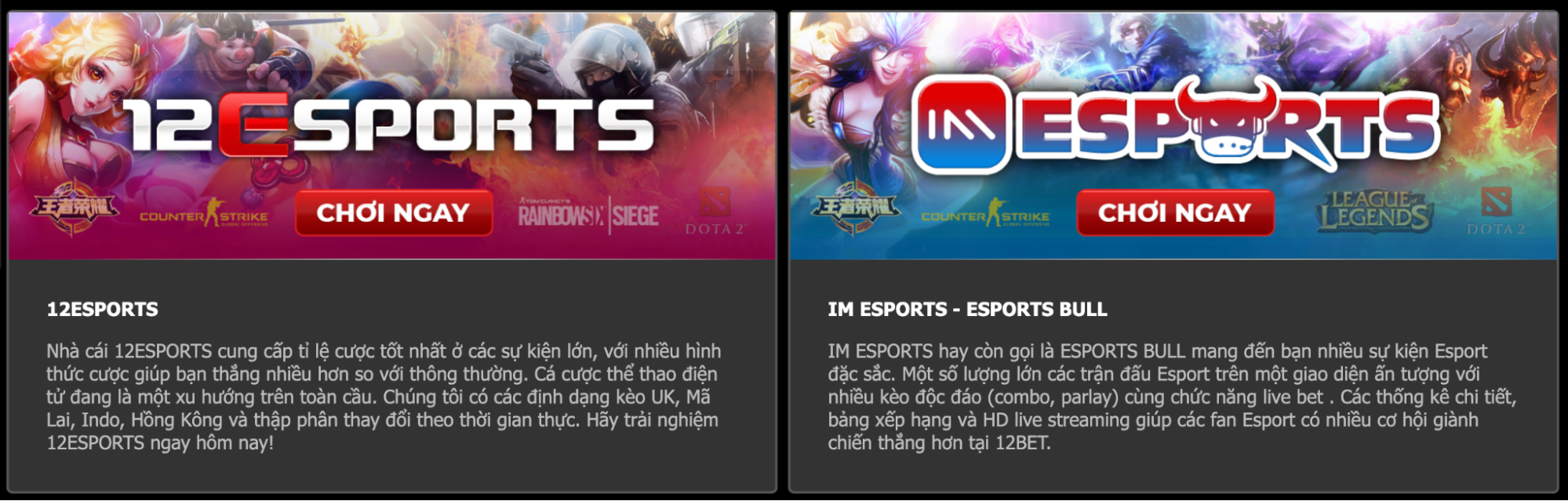 Đặt cược eSports tại nhà cái nổi tiếng 12 Bet Đặt cược eSports tại nhà cái nổi tiếng 12 Bet