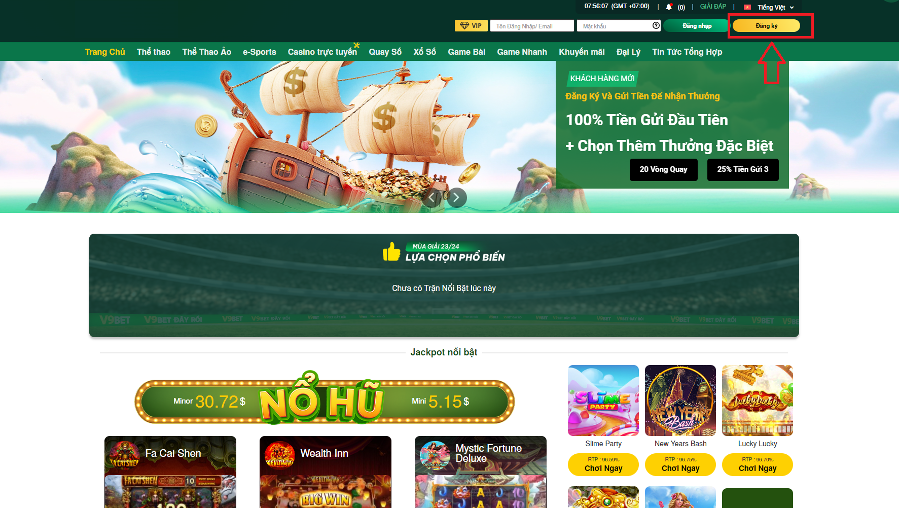 Nút đăng ký sòng bạc V9Bet